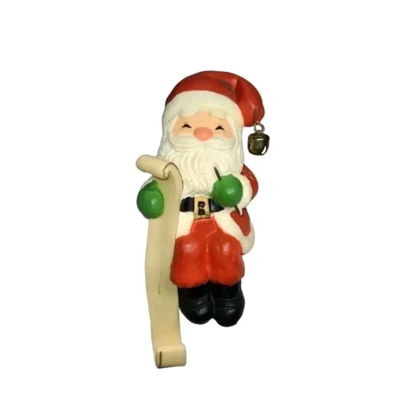 Vintage Santa Claus Checking His List Stocking Hanger 1984 Hallmark Set of 2 - Picture 11 of 11